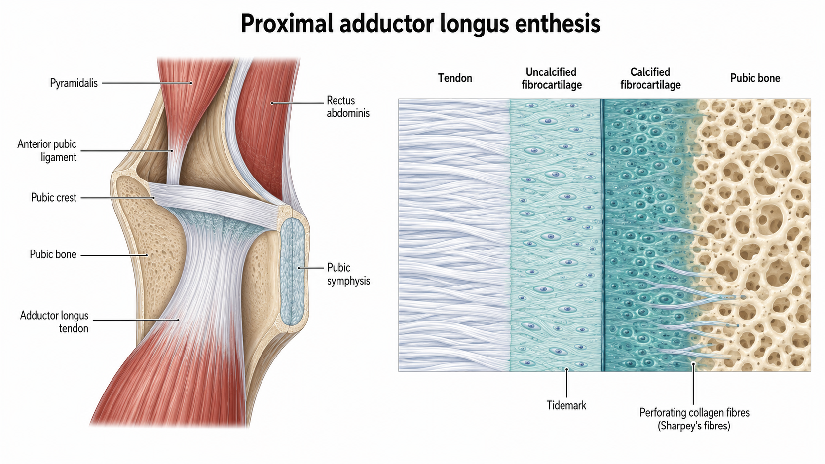 Anatomy of the proximal adductor longus tendon attachment to the pubic bone